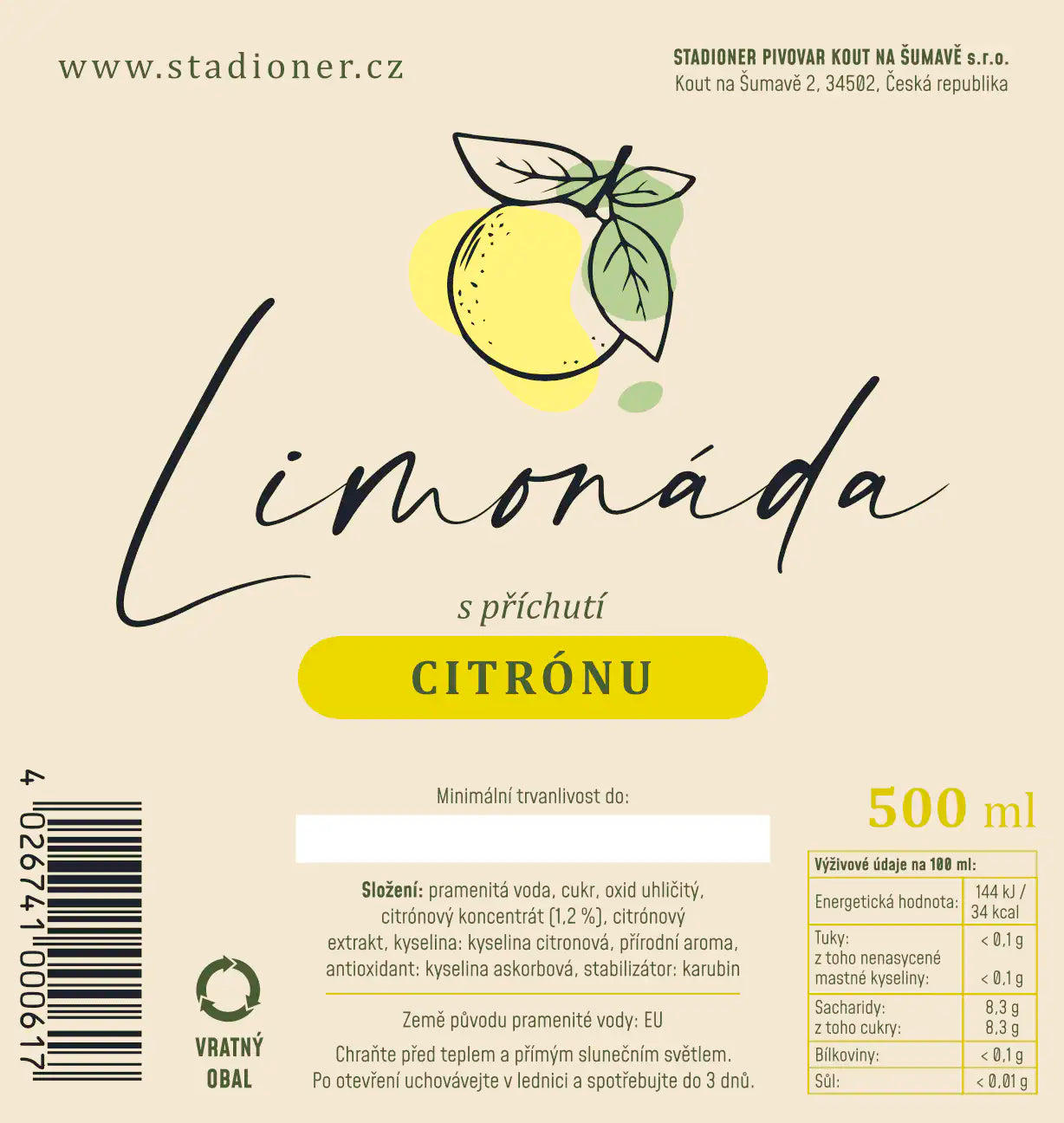 Limonáda Citrón - Bedna