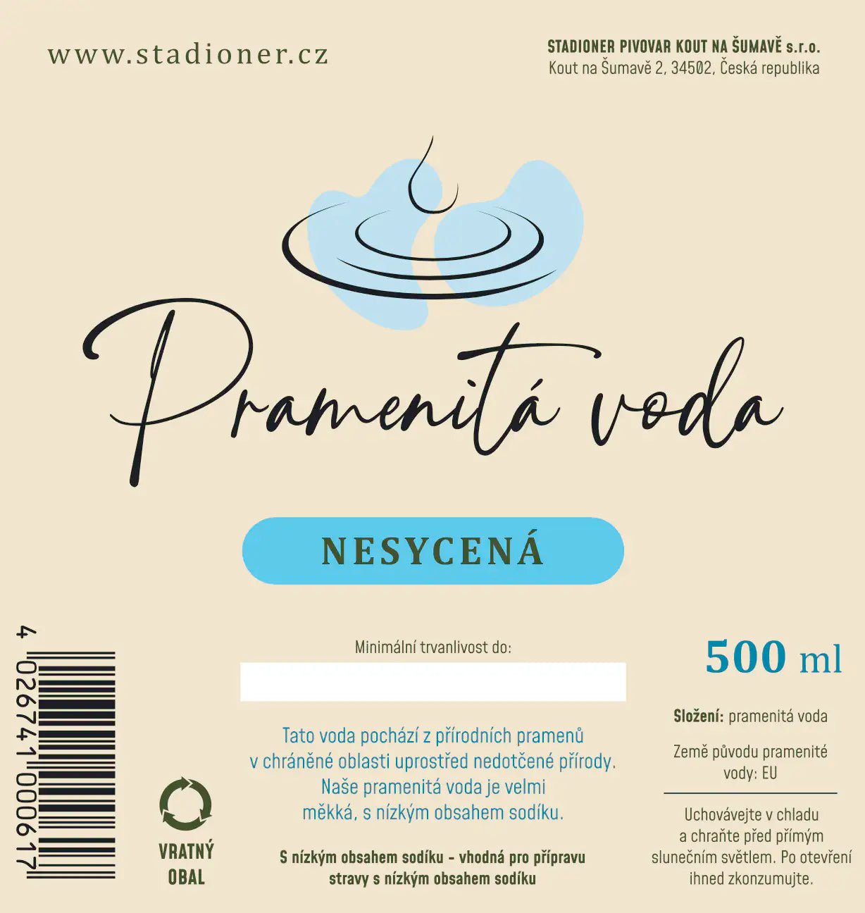 Pramenitá Voda (Neperlivá) - Bedna